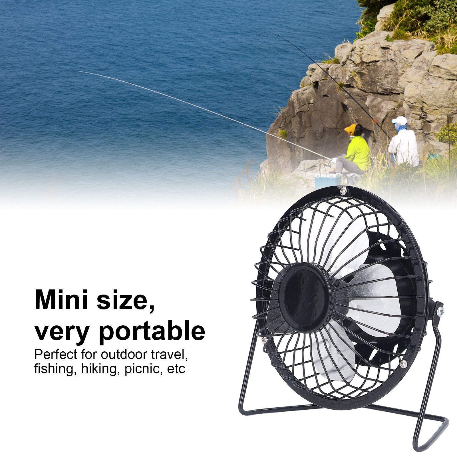Polysilicon Solar Panel Fan Small Portable USB Solar Powered Fan for Travel Fishing Picnic 3W 6V V1294-YM0523-3114220012811