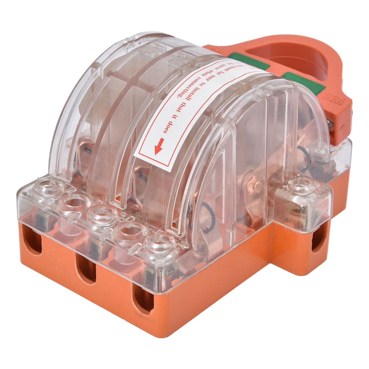 AC 380V 32A 3 Pole Knife Switch with LED Indicator Copper Transparent Shell Double Throw Disconnect Knife V1294-YM0523-3114220012911