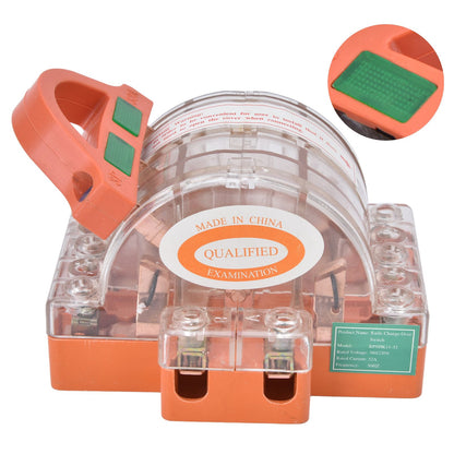 AC 380V 32A 3 Pole Knife Switch with LED Indicator Copper Transparent Shell Double Throw Disconnect Knife V1294-YM0523-3114220012911
