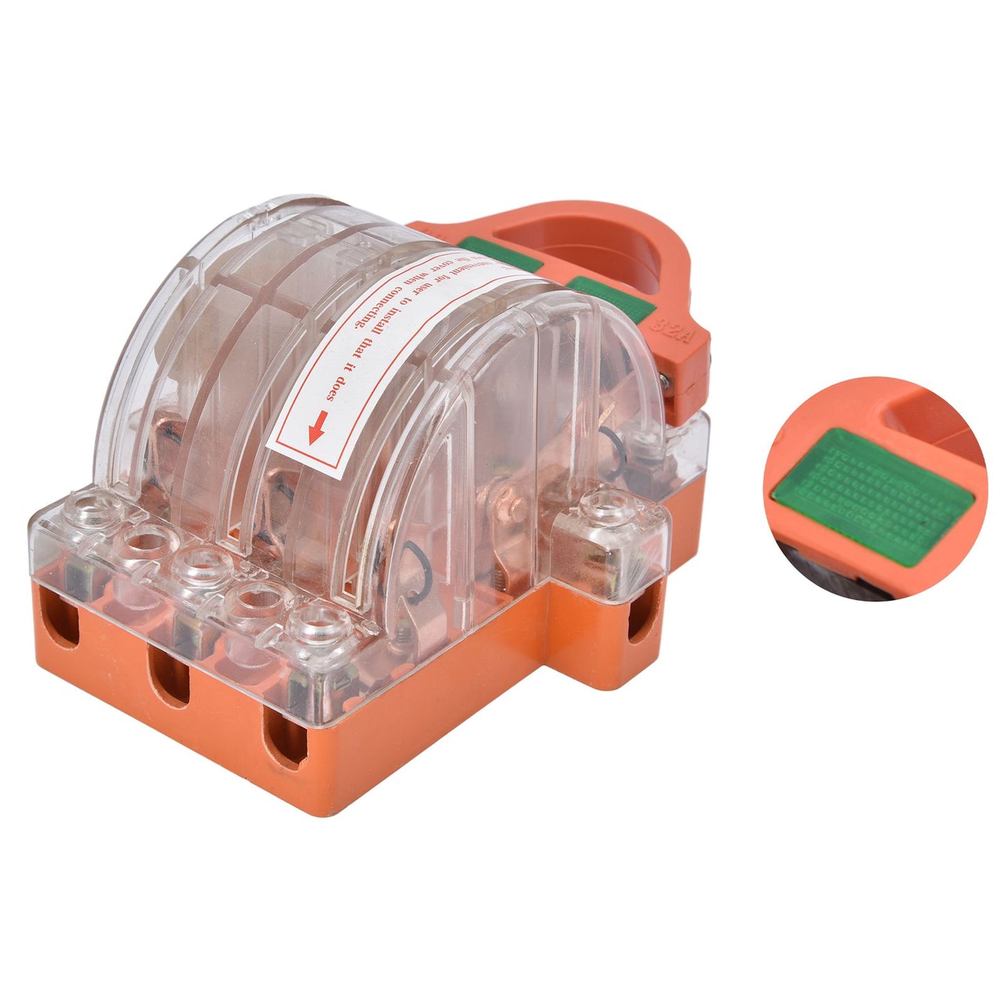 AC 380V 32A 3 Pole Knife Switch with LED Indicator Copper Transparent Shell Double Throw Disconnect Knife V1294-YM0523-3114220012911