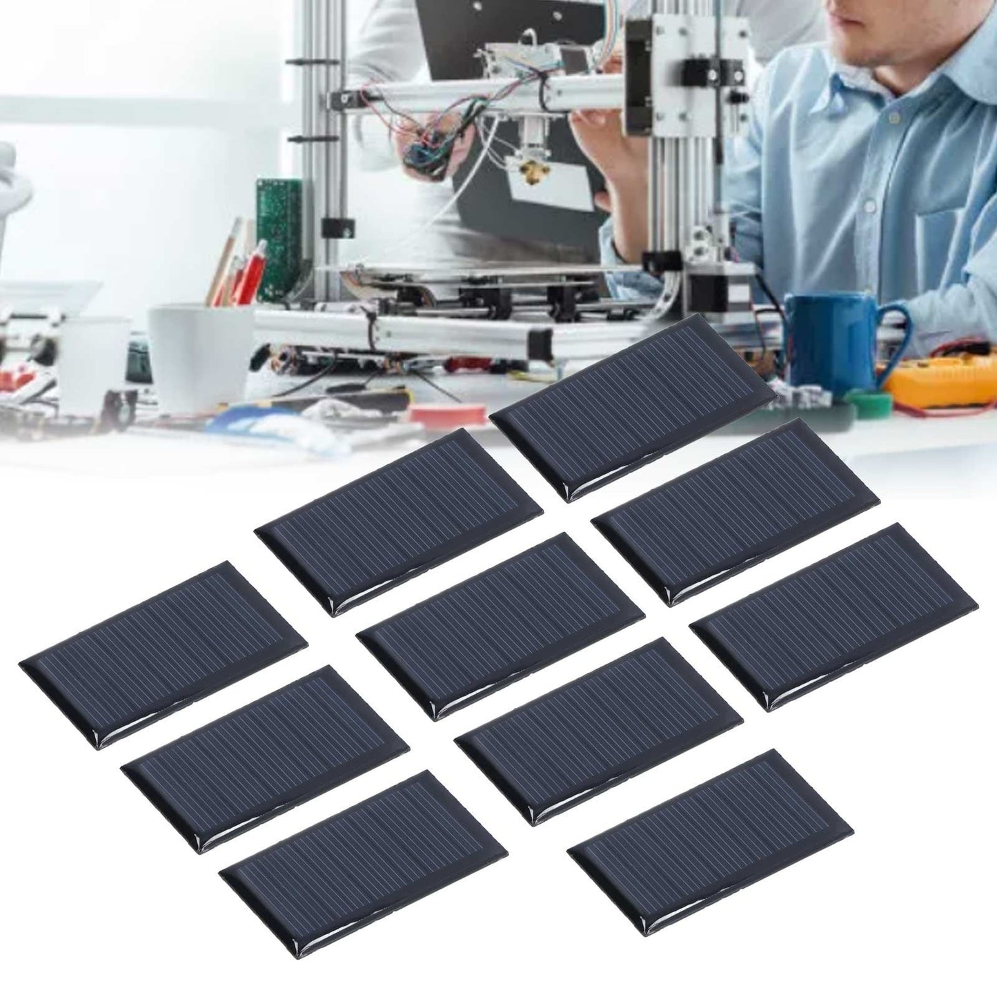 10pcs Small Solar Cell Weather Resistant DIY Solar Panel Module for Science Projects Toy Light 0.15W 5V V1294-YM0523-3114220013111