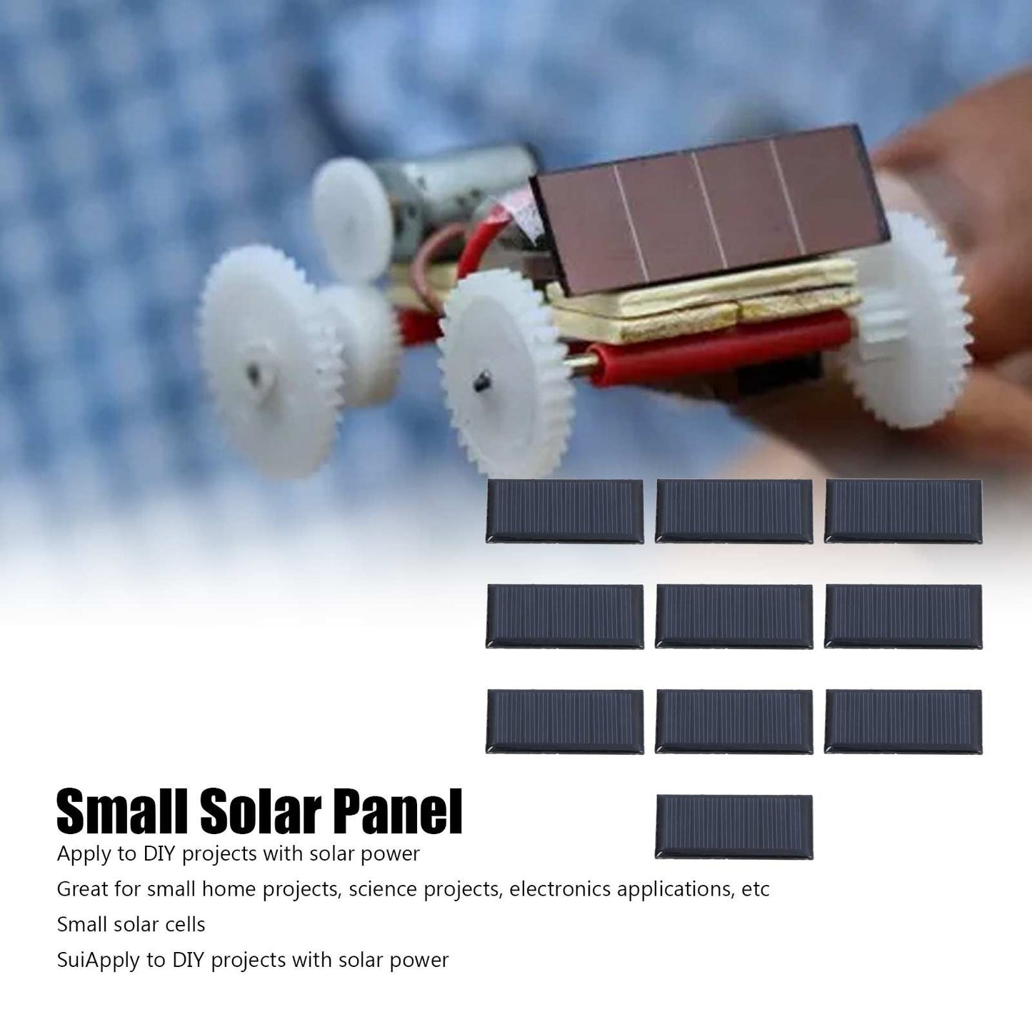 10pcs Small Solar Cell Weather Resistant DIY Solar Panel Module for Science Projects Toy Light 0.15W 5V V1294-YM0523-3114220013111