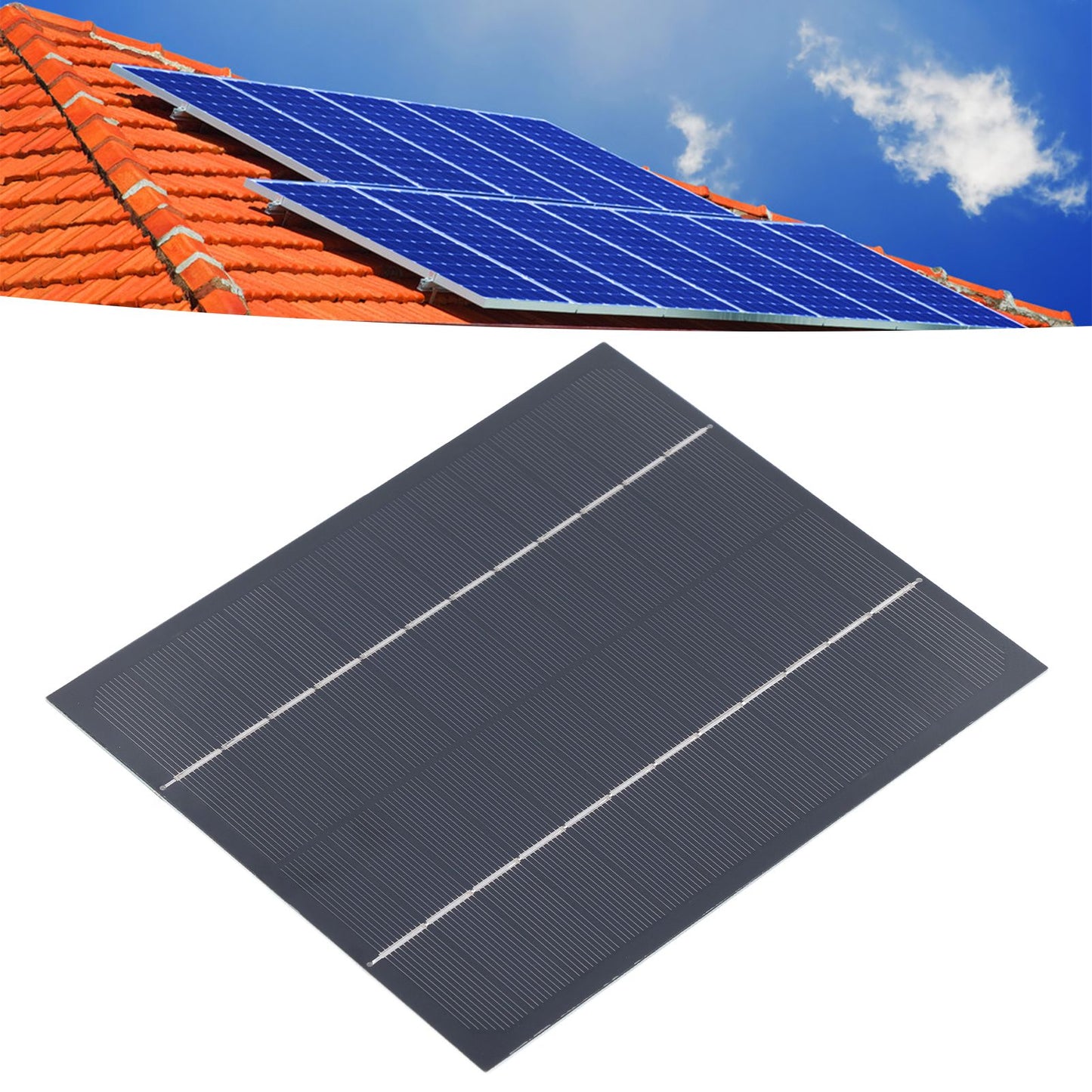 Solar Panel Waterproof 6W 12V DIY Solar Panel for Solar Toys/Lights/Displays Scientific Projects V1294-YM0523-3114220013611