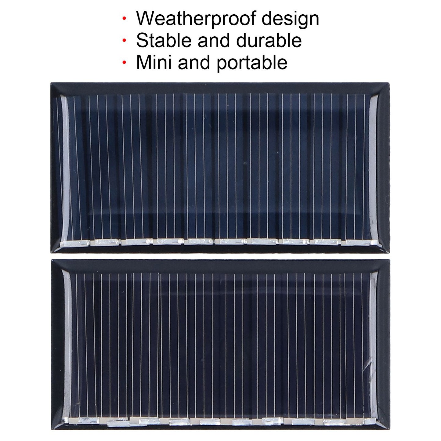 2Pcs Mini Solar Panels 0.25W 5V Portable Mini Polycrystalline Silicon Weatherproof Durable Widely Used Mini V1294-YM0523-3114220013711