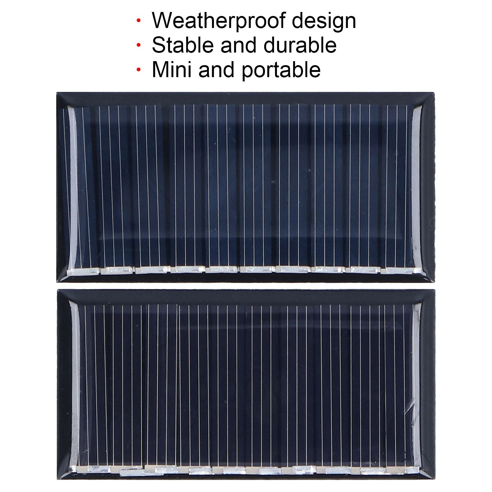 2Pcs Mini Solar Panels 0.25W 5V Portable Mini Polycrystalline Silicon Weatherproof Durable Widely Used Mini V1294-YM0523-3114220013711