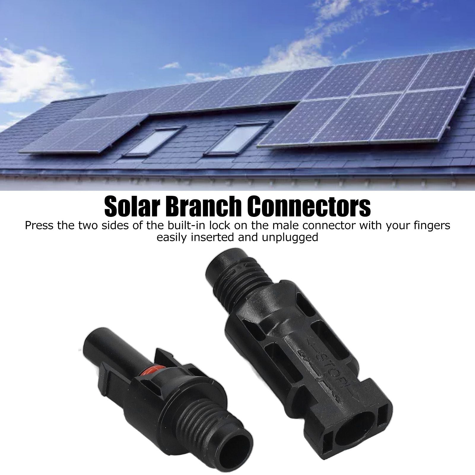 5 Sets Solar Branch Connectors UV Protection Male Female Header Board End Connector(PV-BMC(1000V) ) V1294-YM0523-3114220013811