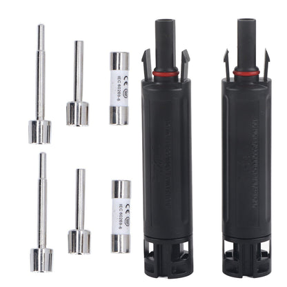 2Sets Solar PV Connectors Set IP68 Waterproof Anti UV 1000V Solar Built in Fuse Connector for Solar V1294-YM0523-3114220014014