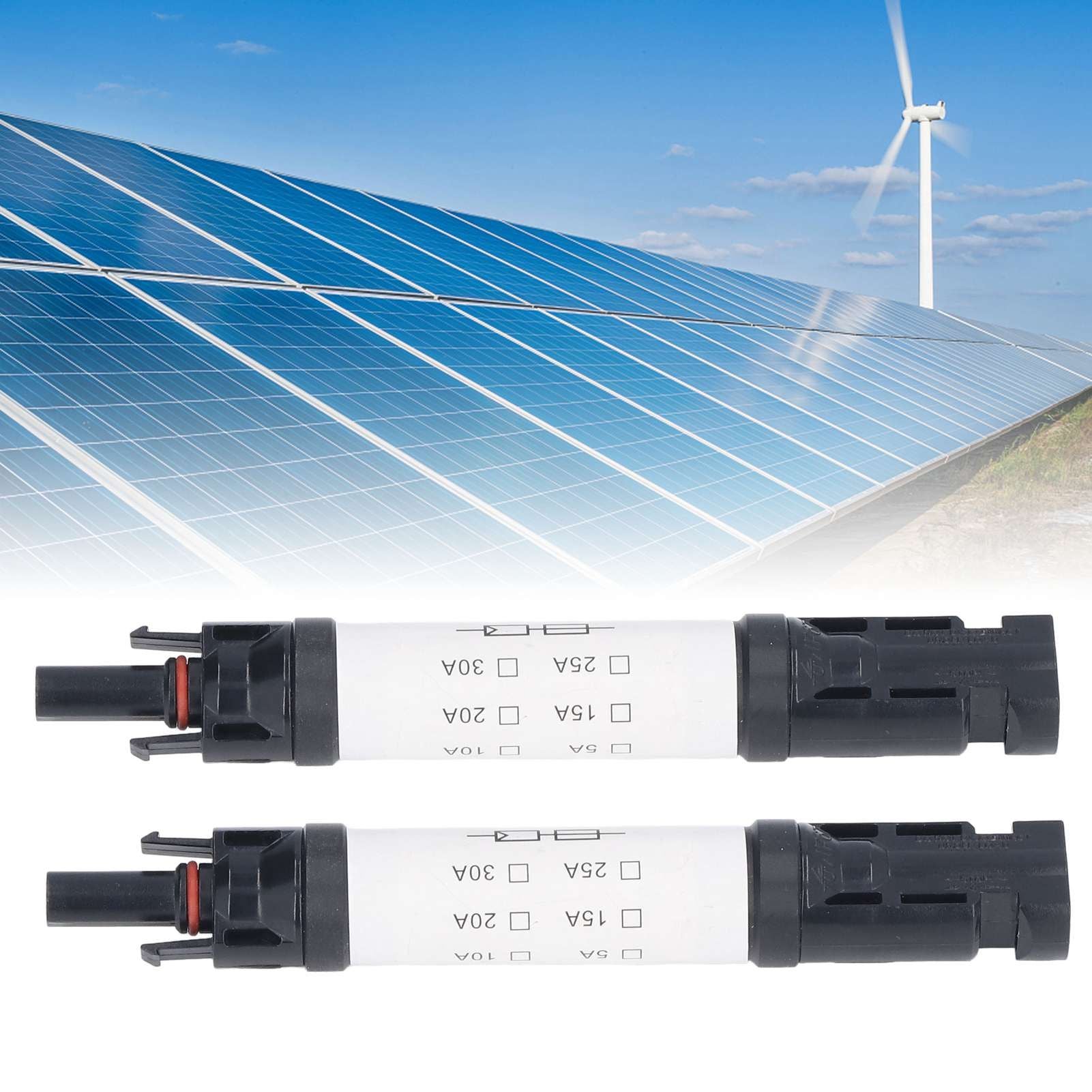2Sets Solar PV Connectors Set IP68 Waterproof Anti UV 1000V Solar Built in Fuse Connector for Solar V1294-YM0523-3114220014014
