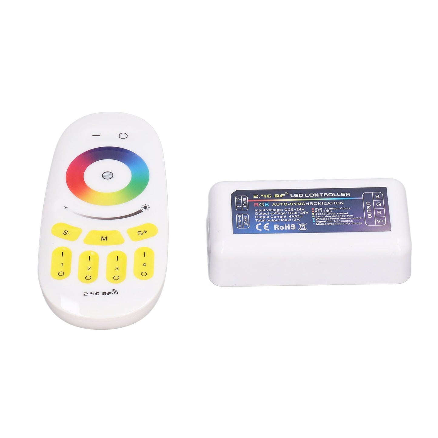 LED Controller DC524V 2.4G Quad Group Touch LED Strip Light Strip RGB Controller Compatible with MILIGHT V1294-YM0523-3114220016211