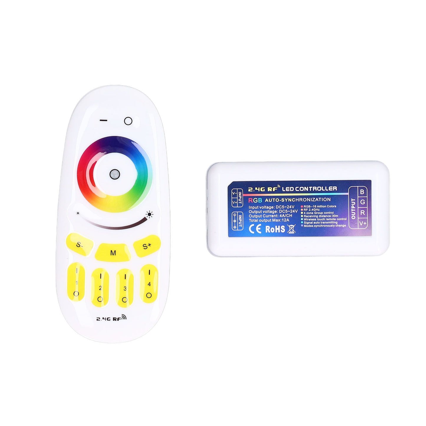 LED Controller DC524V 2.4G Quad Group Touch LED Strip Light Strip RGB Controller Compatible with MILIGHT V1294-YM0523-3114220016211