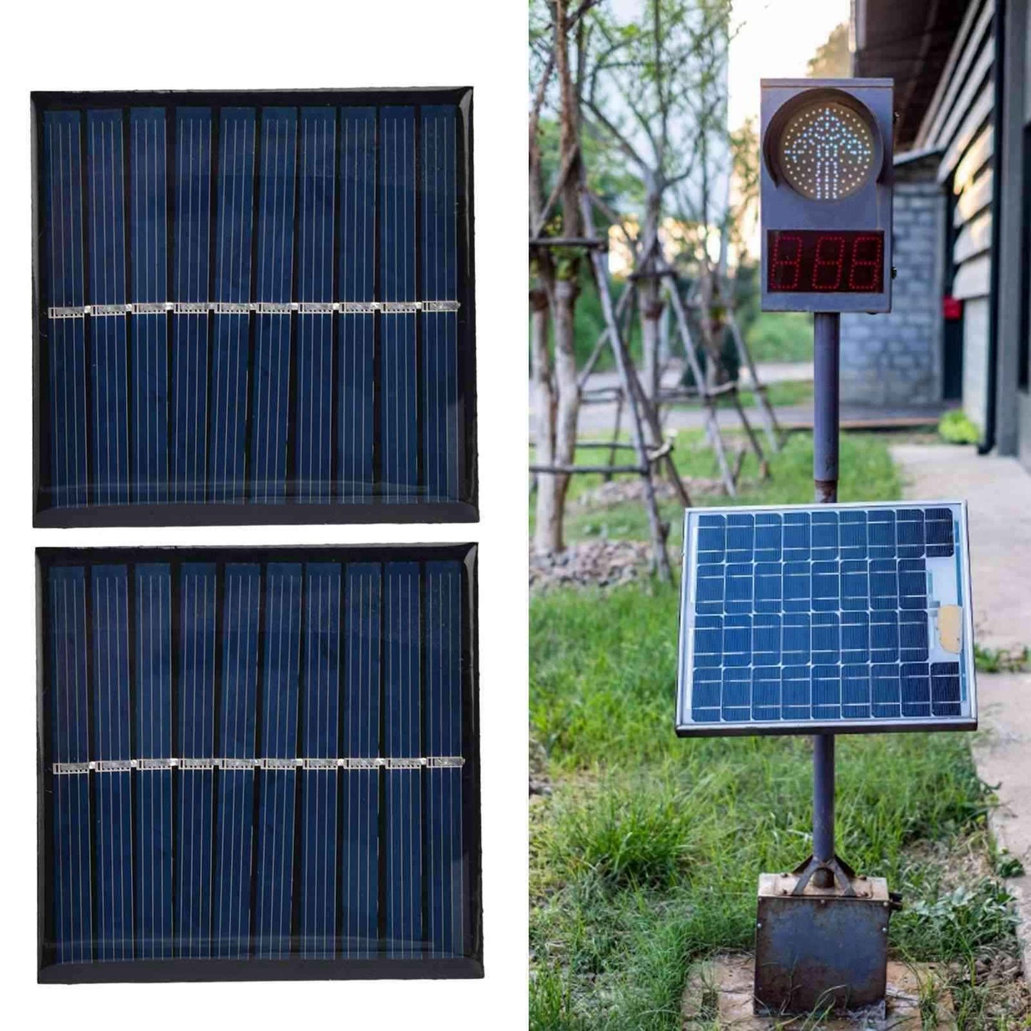 2Pcs Mini Solar Panel Portable Encapsulated Cell Epoxy Flexible DIY Use 0.7W 5V 0-140mA V1294-YM0523-3114220018011
