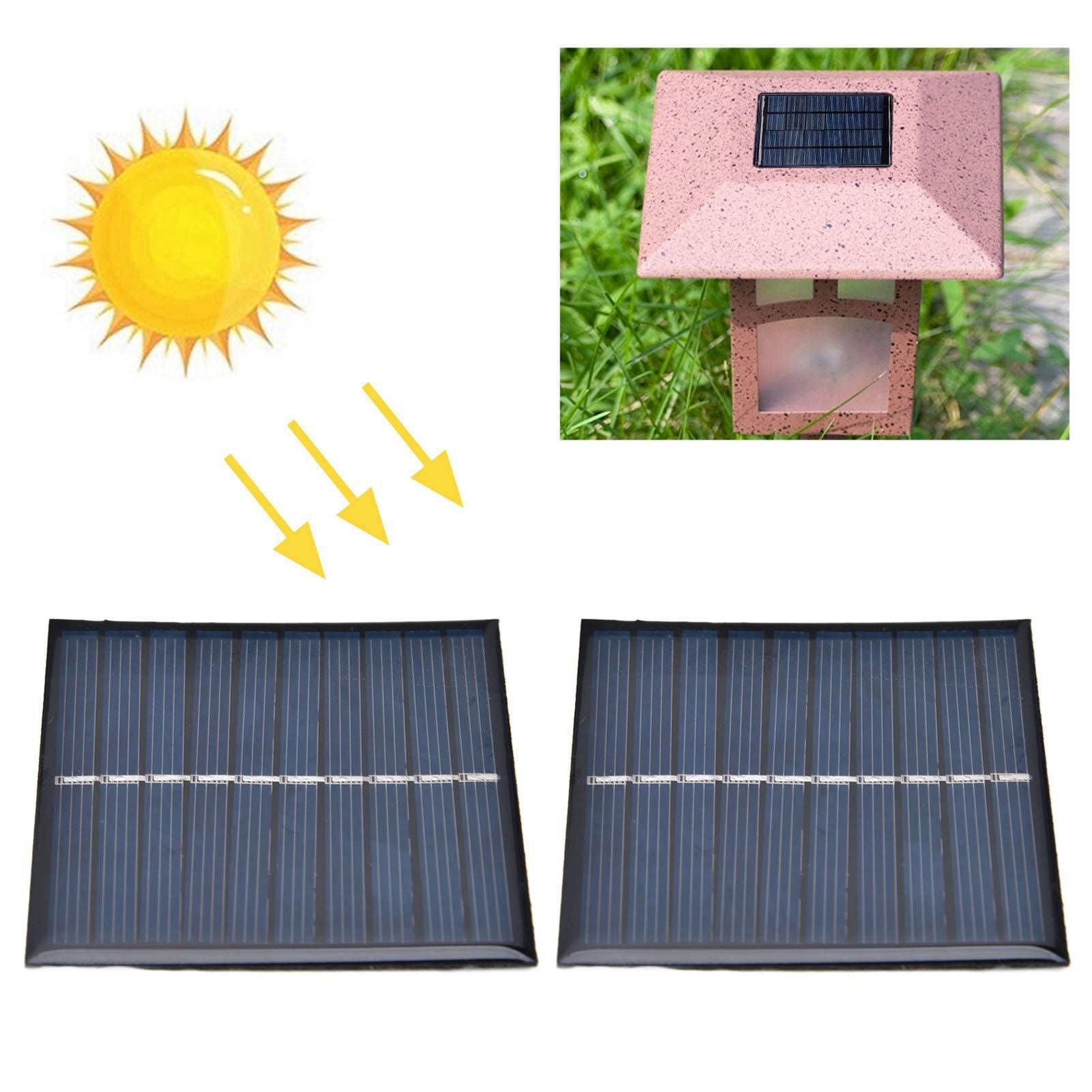 2Pcs Mini Solar Panel Portable Encapsulated Cell Epoxy Flexible DIY Use 0.7W 5V 0-140mA V1294-YM0523-3114220018011