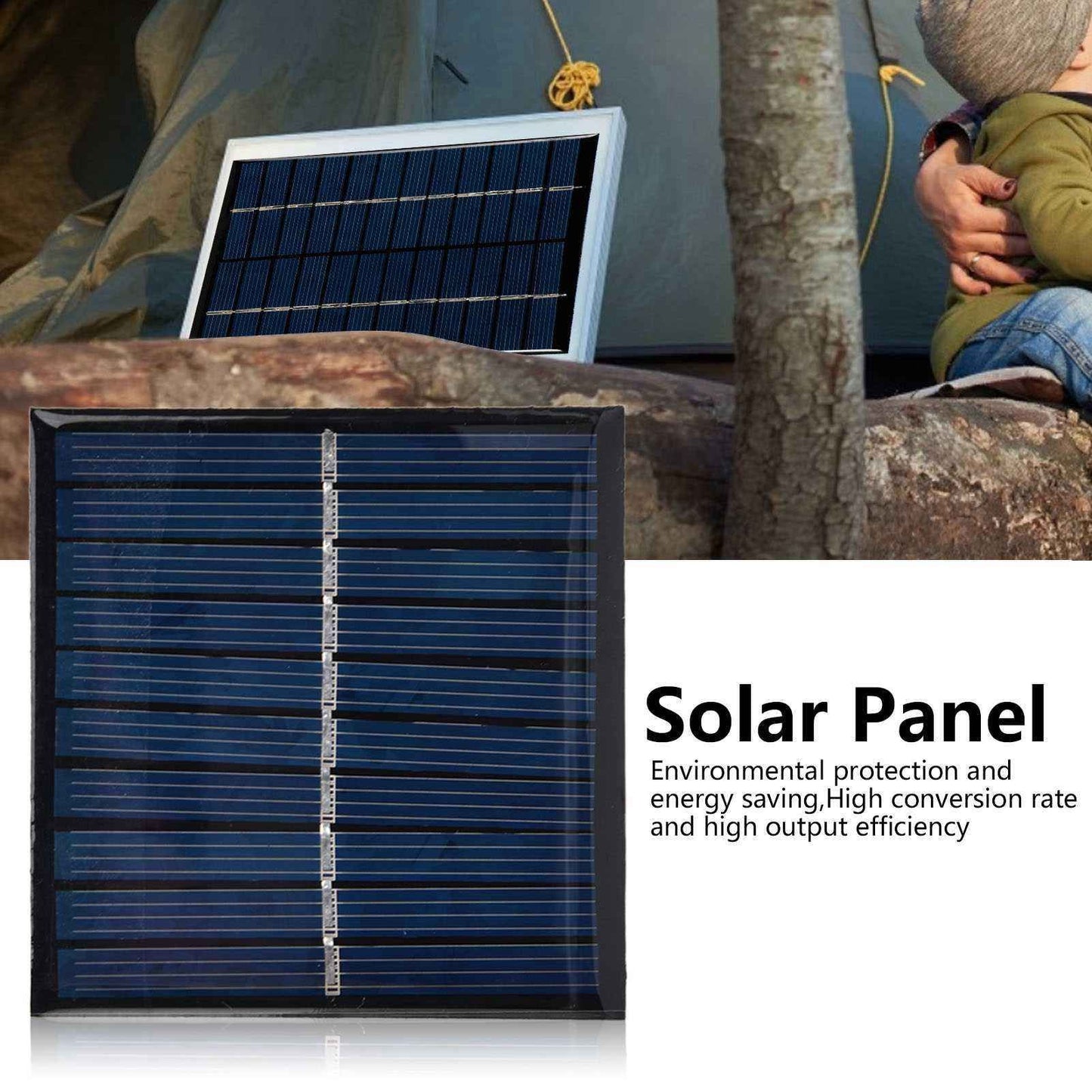 2Pcs Mini Solar Panel Portable Encapsulated Cell Epoxy Flexible DIY Use 0.7W 5V 0-140mA V1294-YM0523-3114220018011