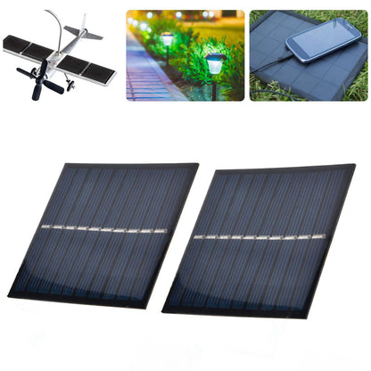 2Pcs Mini Solar Panel Portable Encapsulated Cell Epoxy Flexible DIY Use 0.7W 5V 0-140mA V1294-YM0523-3114220018011