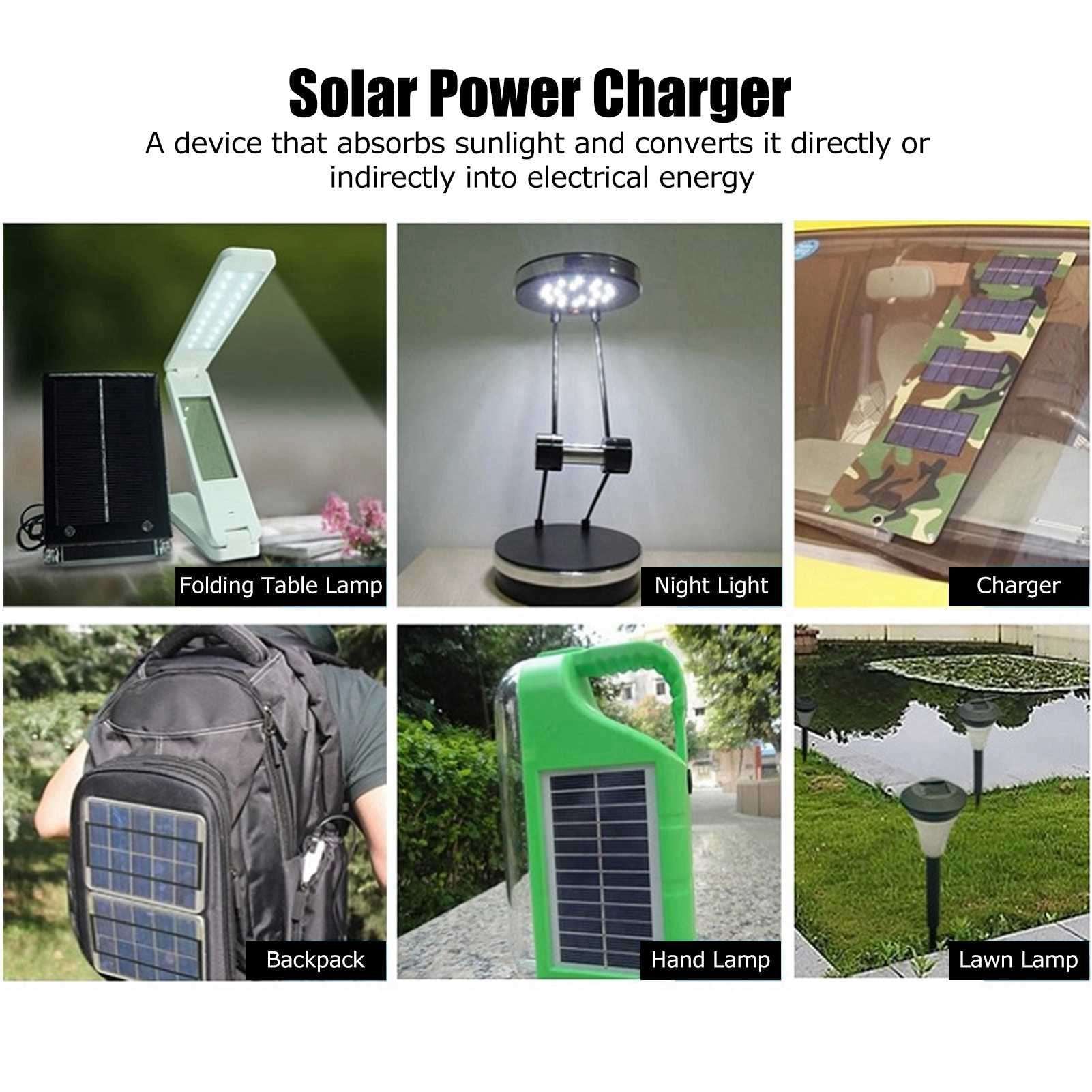 2Pcs Mini Solar Panel Portable Encapsulated Cell Epoxy Flexible DIY Use 0.7W 5V 0-140mA V1294-YM0523-3114220018011