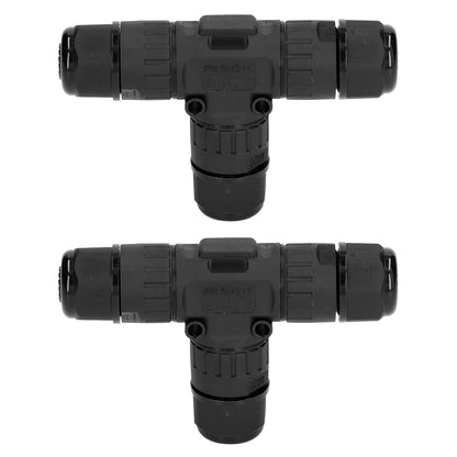 2PCS T Type Tee Junction Box Connector IP68 Waterproof 450V 16A 9-12mm 3 Way Cable Connector V1294-YM0523-3114220019311