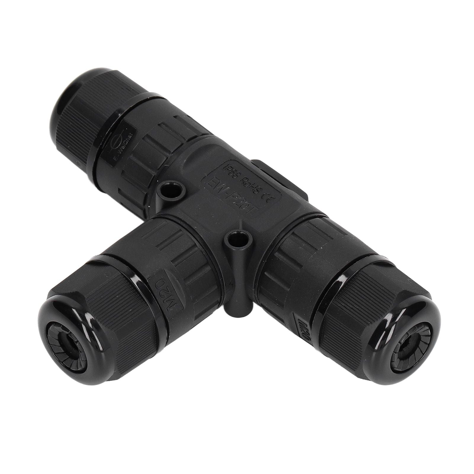 2PCS T Type Tee Junction Box Connector IP68 Waterproof 450V 16A 9-12mm 3 Way Cable Connector V1294-YM0523-3114220019311
