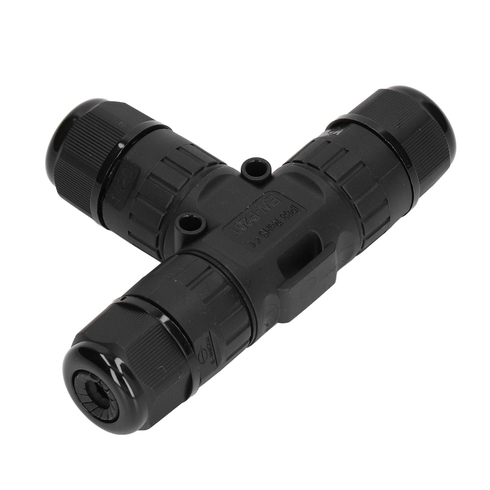 2PCS T Type Tee Junction Box Connector IP68 Waterproof 450V 16A 9-12mm 3 Way Cable Connector V1294-YM0523-3114220019311