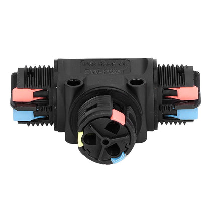 2PCS T Type Tee Junction Box Connector IP68 Waterproof 450V 16A 9-12mm 3 Way Cable Connector V1294-YM0523-3114220019311