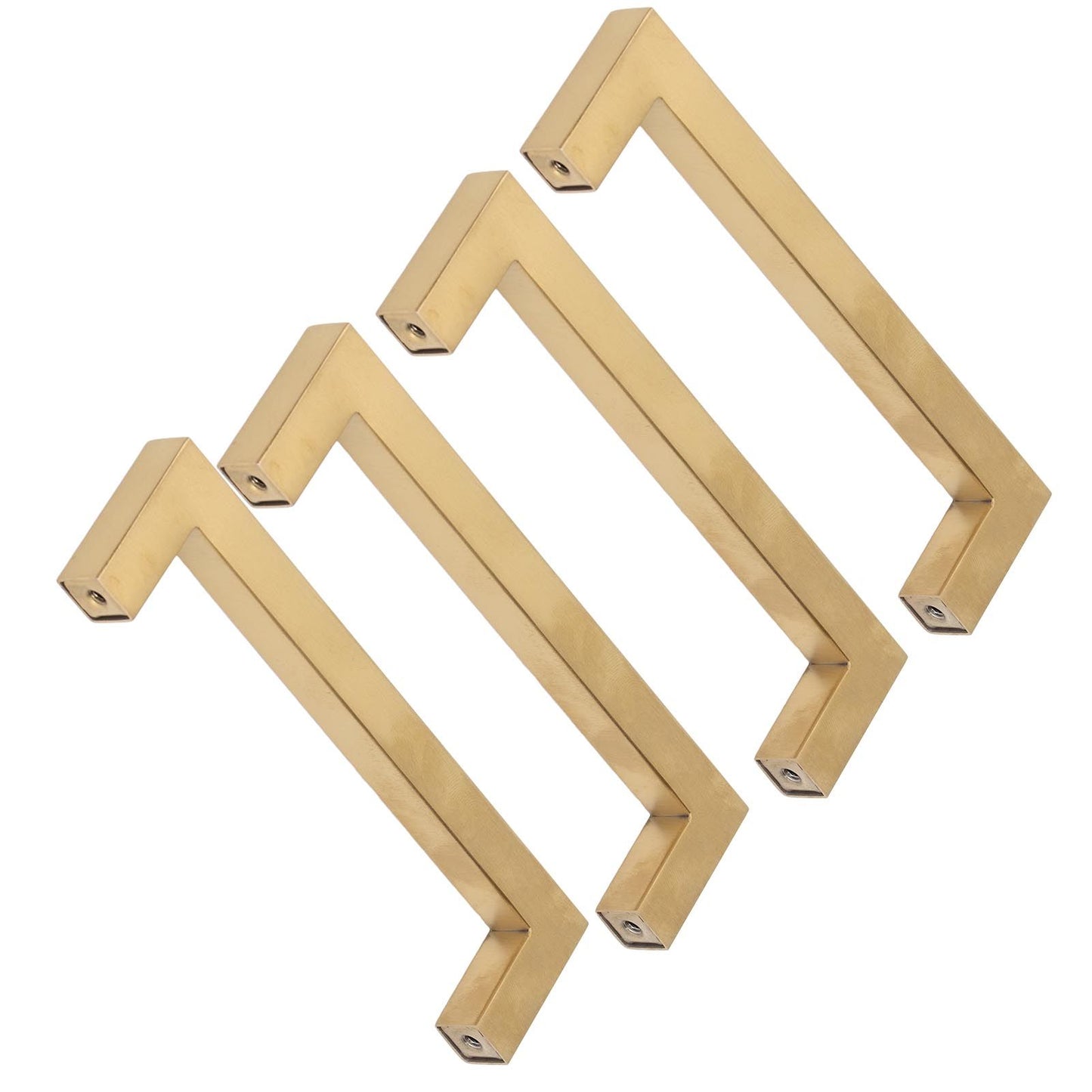 4 Sets Cabinet Door Handle Golden Stainless Steel Wardrobe Handles Replacement Kitchen Cupboard Pull12x12x96mm V1294-YM0523-3114220019611