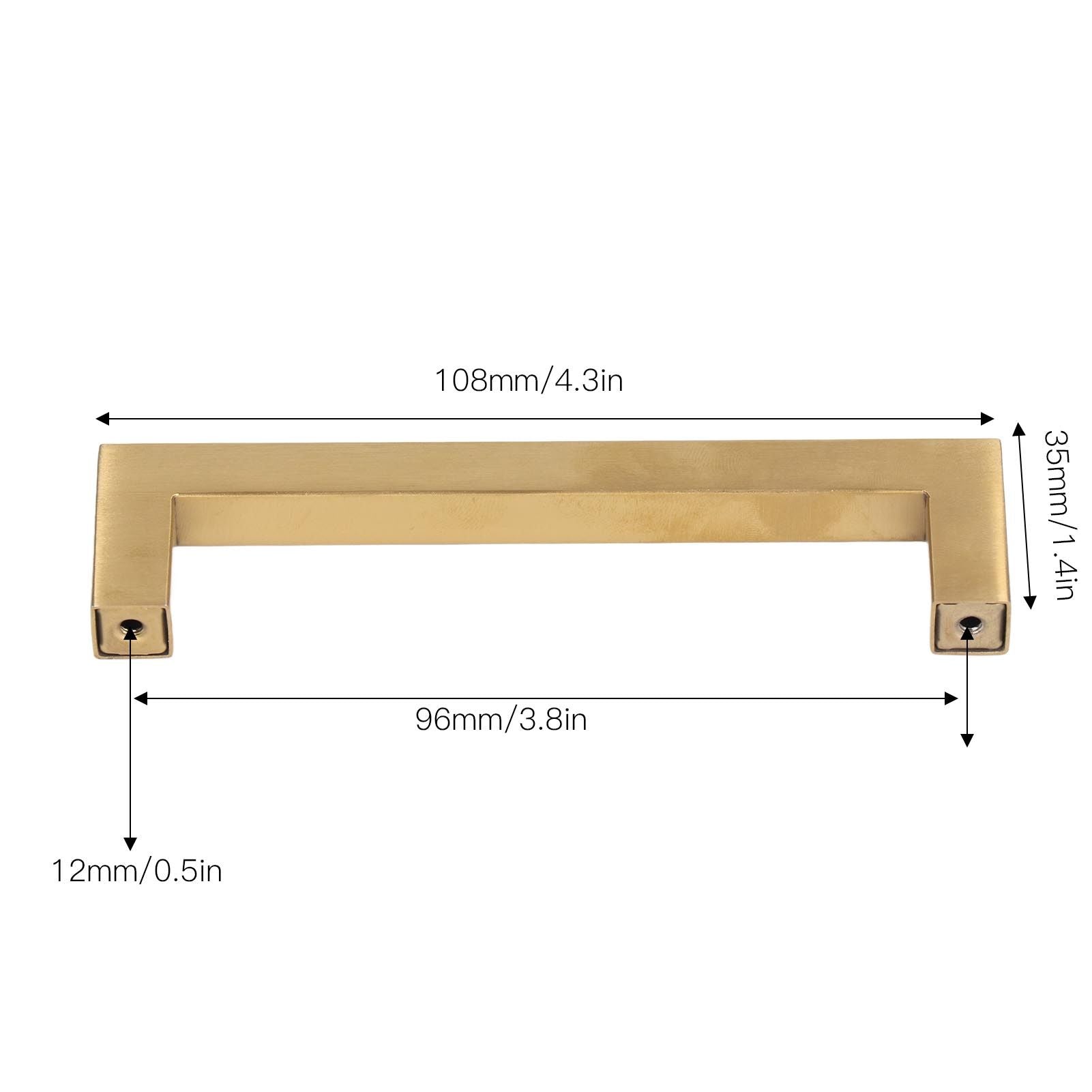 4 Sets Cabinet Door Handle Golden Stainless Steel Wardrobe Handles Replacement Kitchen Cupboard Pull12x12x96mm V1294-YM0523-3114220019611