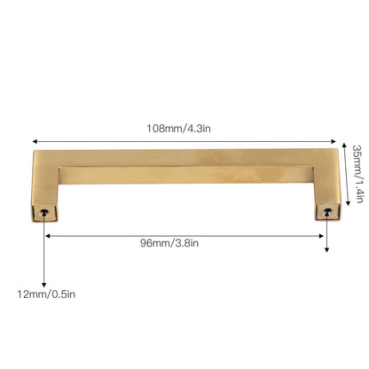 4 Sets Cabinet Door Handle Golden Stainless Steel Wardrobe Handles Replacement Kitchen Cupboard Pull12x12x96mm V1294-YM0523-3114220019611