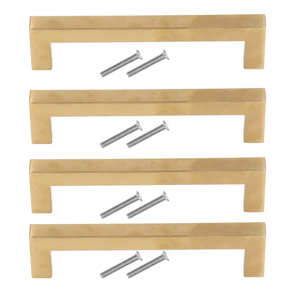 4 Sets Cabinet Door Handle Golden Stainless Steel Wardrobe Handles Replacement Kitchen Cupboard V1294-YM0523-3114220019612