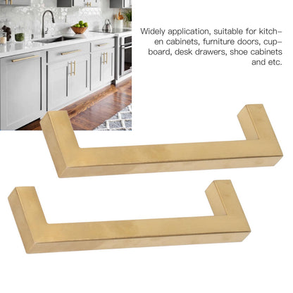 4 Sets Cabinet Door Handle Golden Stainless Steel Wardrobe Handles Replacement Kitchen Cupboard V1294-YM0523-3114220019612