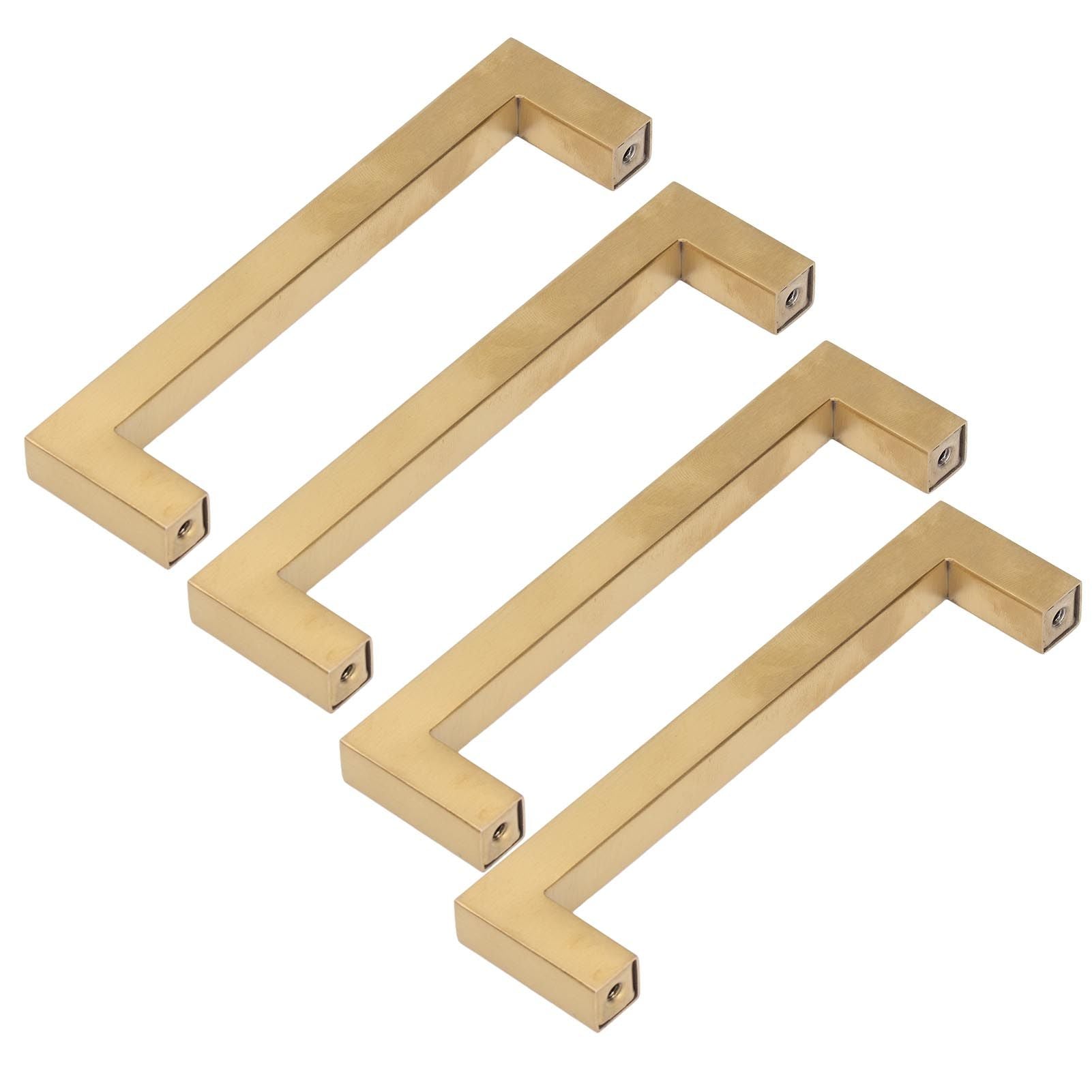 4 Sets Cabinet Door Handle Golden Stainless Steel Wardrobe Handles Replacement Kitchen Cupboard V1294-YM0523-3114220019613