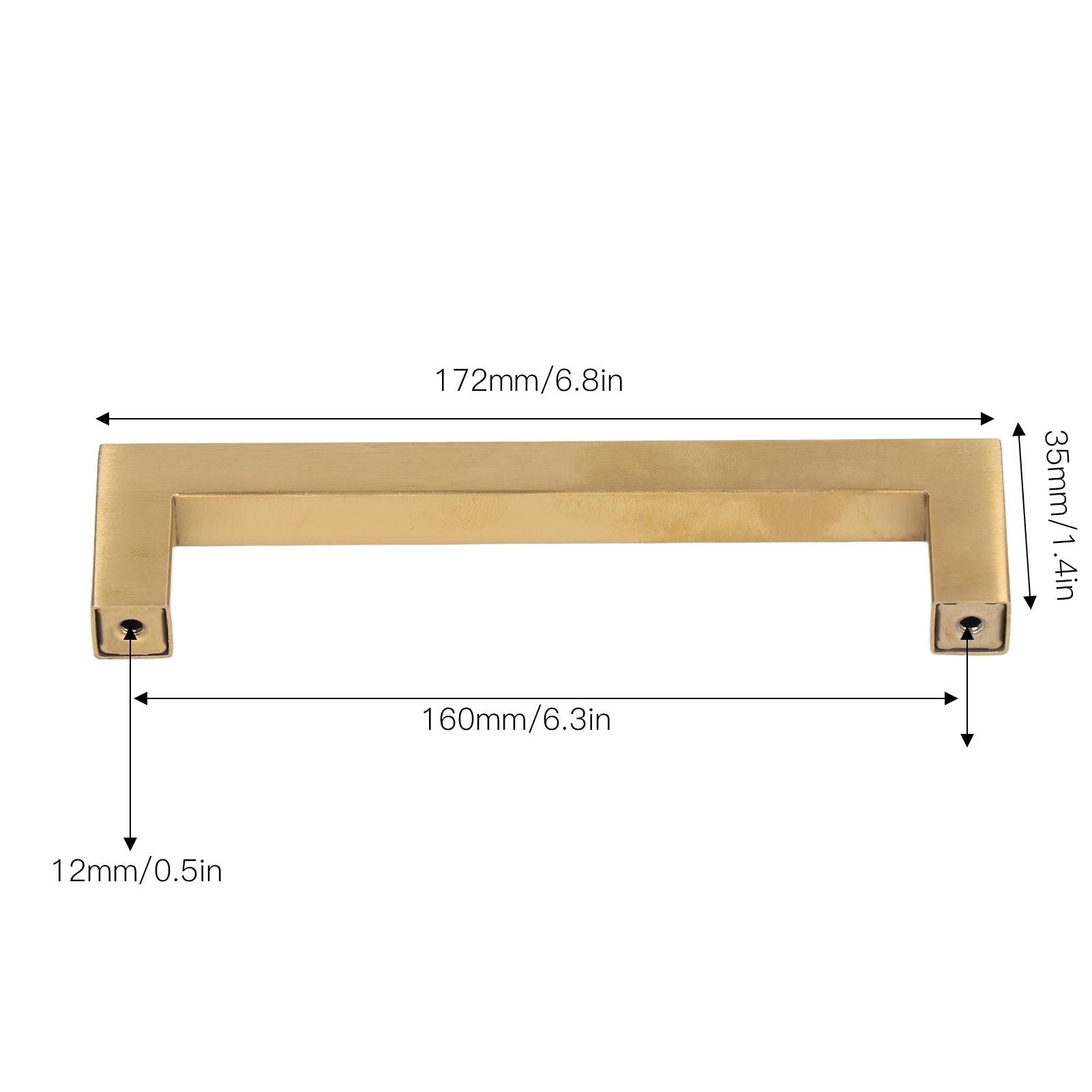 4 Sets Cabinet Door Handle Golden Stainless Steel Wardrobe Handles Replacement Kitchen Cupboard V1294-YM0523-3114220019613