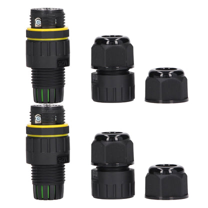 2PCS Junction Box Connector Garden M25 4 Core IP68 Waterproof 10-14mm Electrical Power Cable Junction Box V1294-YM0523-3114220020011