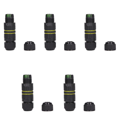 5Pcs Outdoor Electrical Cable Connector IP68 Waterproof 3 Core Wire Connectors 7-10mm V1294-YM0523-3114220020511