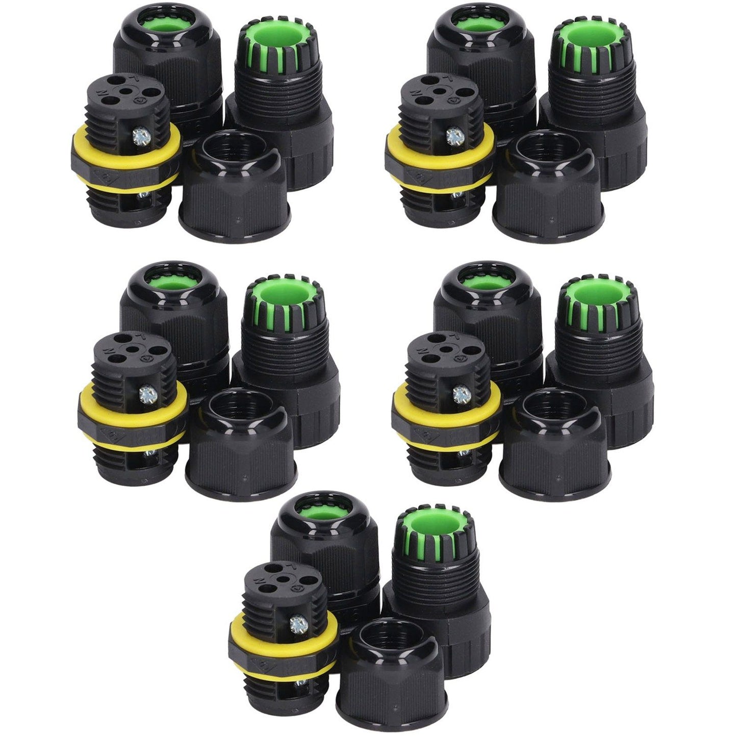 5Pcs Outdoor Electrical Cable Connector IP68 Waterproof 3 Core Wire Connectors 7-10mm V1294-YM0523-3114220020511