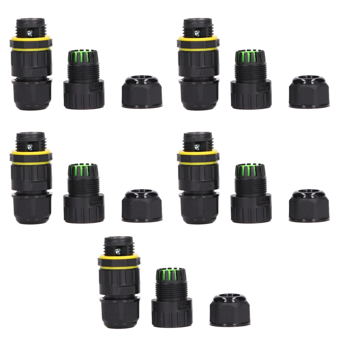 5Pcs Outdoor Electrical Cable Connector IP68 Waterproof 3 Core Wire Connectors 7-10mm V1294-YM0523-3114220020511