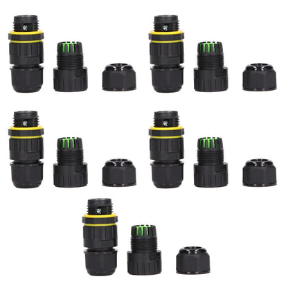 5Pcs Outdoor Electrical Cable Connector IP68 Waterproof 3 Core Wire Connectors 7-10mm V1294-YM0523-3114220020511