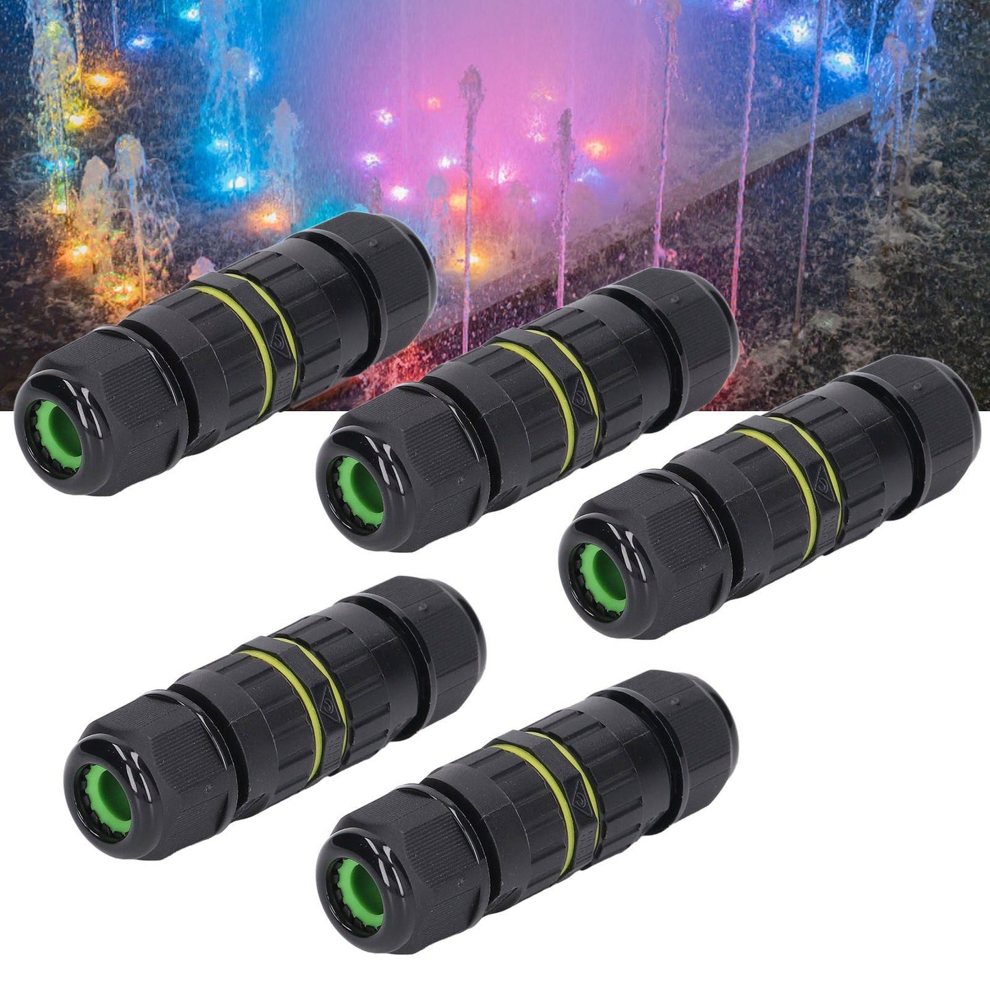 5Pcs Outdoor Electrical Cable Connector IP68 Waterproof 3 Core Wire Connectors 7-10mm V1294-YM0523-3114220020511