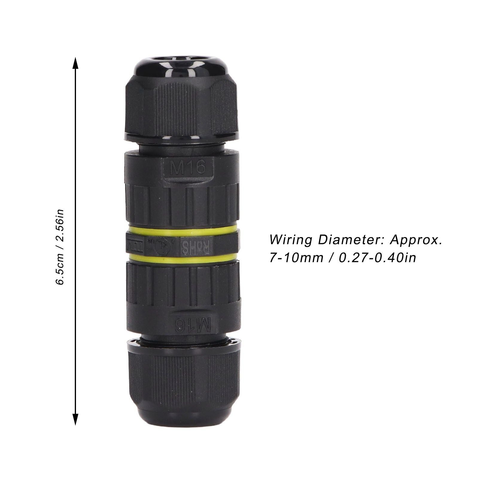 5Pcs Outdoor Electrical Cable Connector IP68 Waterproof 3 Core Wire Connectors 7-10mm V1294-YM0523-3114220020511