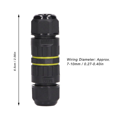 5Pcs Outdoor Electrical Cable Connector IP68 Waterproof 3 Core Wire Connectors 7-10mm V1294-YM0523-3114220020511