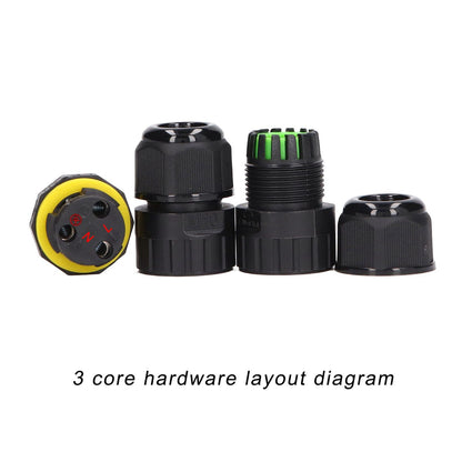 5Pcs Outdoor Electrical Cable Connector IP68 Waterproof 3 Core Wire Connectors 7-10mm V1294-YM0523-3114220020511