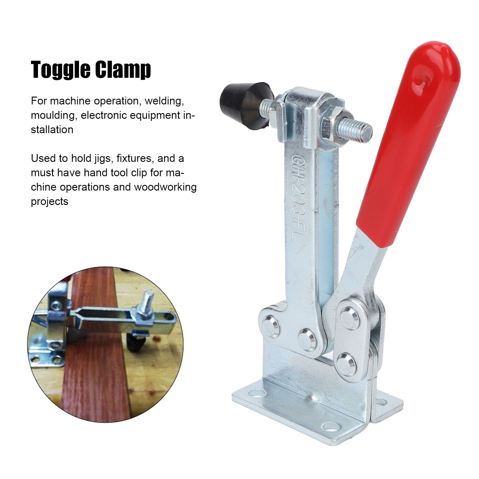 Toggle Clamp 230kg Clamping Force High Efficiency Horizontal Quick Release Toggle Clamp with Plastic Handle V1294-YM0523-3114220021911