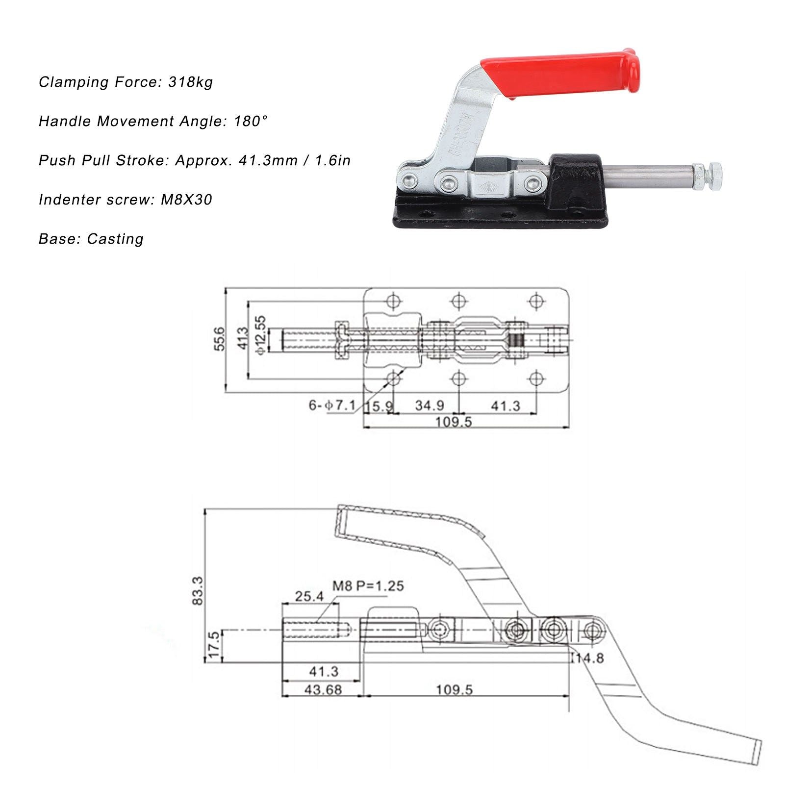 Push Pull Toggle Clamp Stable Clamping Force Quick Fixing Fixture for Heavy Duty Welding Equipment V1294-YM0523-3114220022411