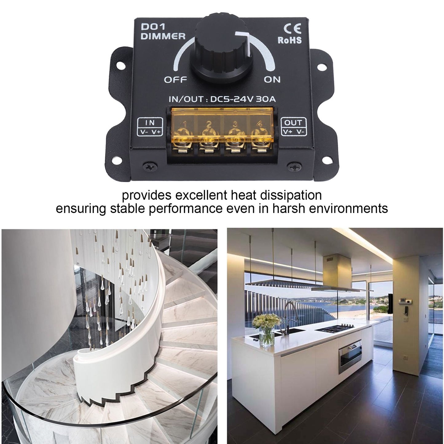 14 Key LED Light Strip Wireless Knob Dimmer Lighting Dimming Controller DC5V-24V with Remote Control V1294-YM0523-3114220023411