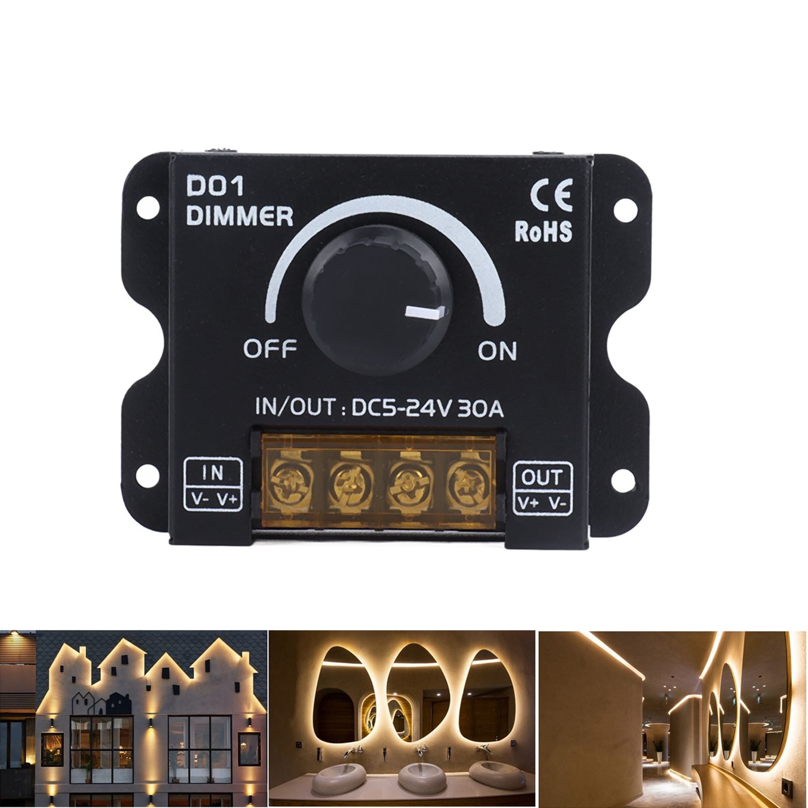 14 Key LED Light Strip Wireless Knob Dimmer Lighting Dimming Controller DC5V-24V with Remote Control V1294-YM0523-3114220023411