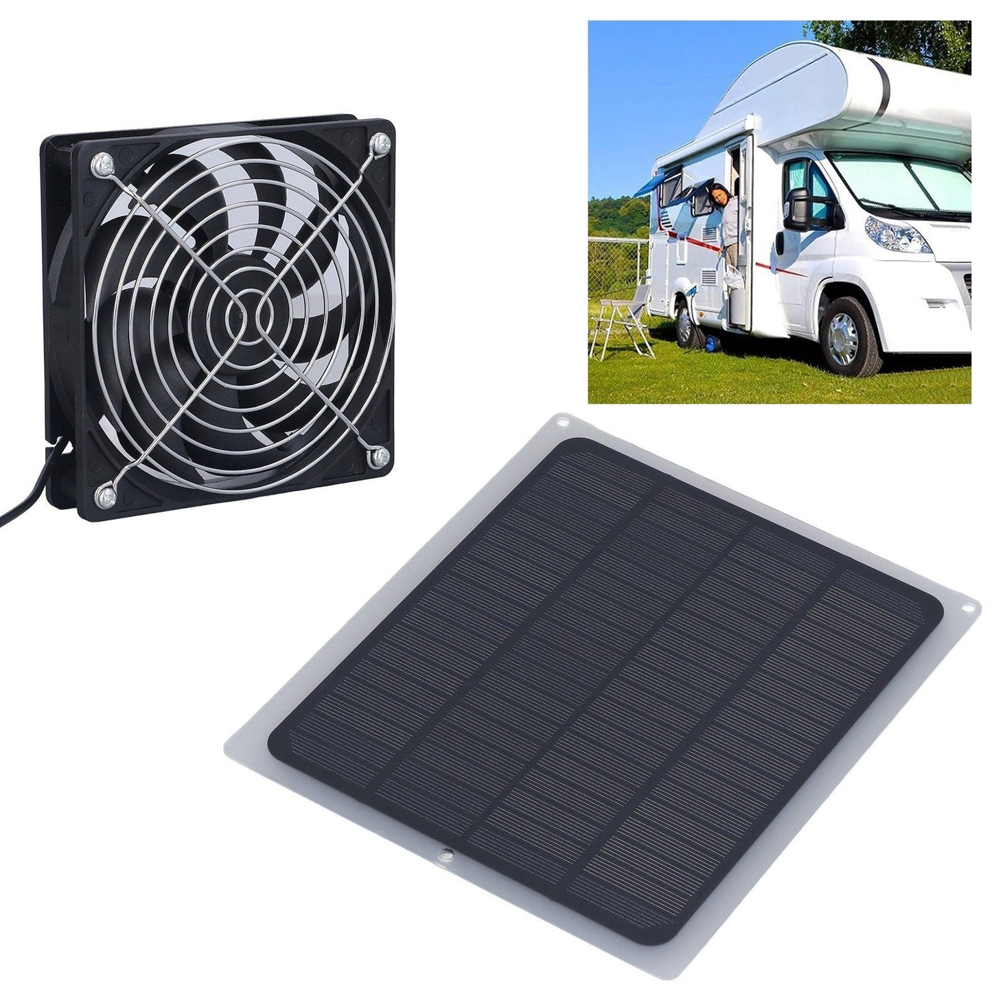 6W Solar Panel Fan with Protecting Net Waterproof Greenhouse Chicken House Solar Fan for Outdoor V1294-YM0523-3114220024111