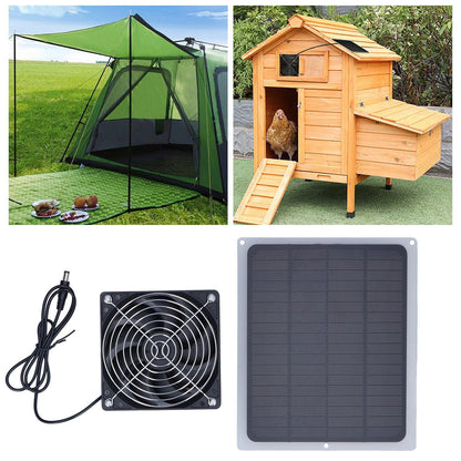 6W Solar Panel Fan with Protecting Net Waterproof Greenhouse Chicken House Solar Fan for Outdoor V1294-YM0523-3114220024111