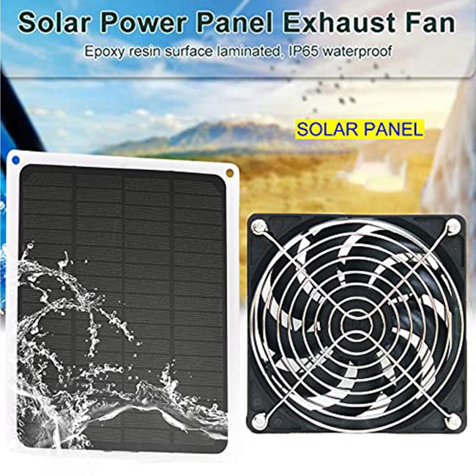 6W Solar Panel Fan with Protecting Net Waterproof Greenhouse Chicken House Solar Fan for Outdoor V1294-YM0523-3114220024111