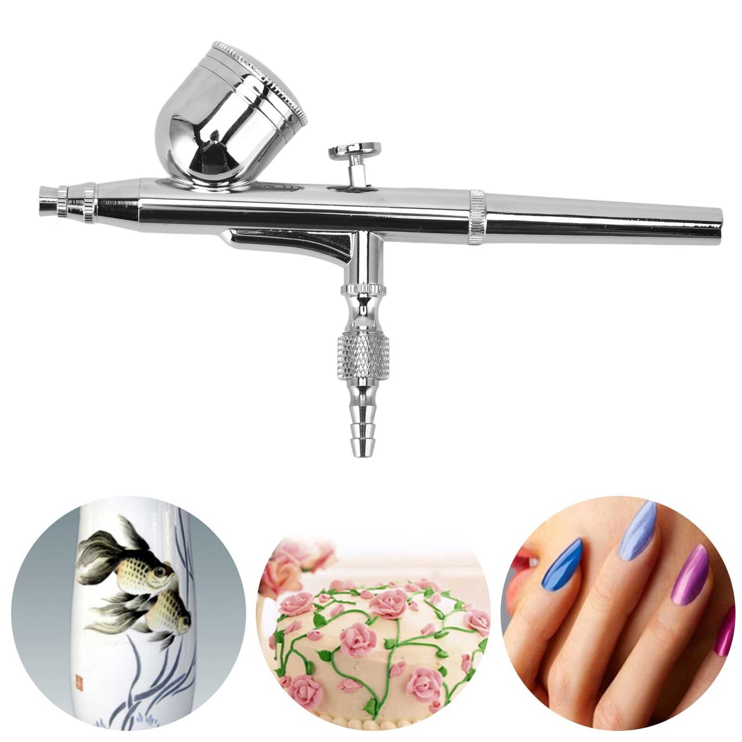 Airbrush Kit Stainless Steel Precise Dual Action Small Paint Spray Pen for Temporary Tattoo Cake V1294-YM0523-3114220024411