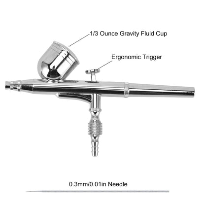 Airbrush Kit Stainless Steel Precise Dual Action Small Paint Spray Pen for Temporary Tattoo Cake V1294-YM0523-3114220024411