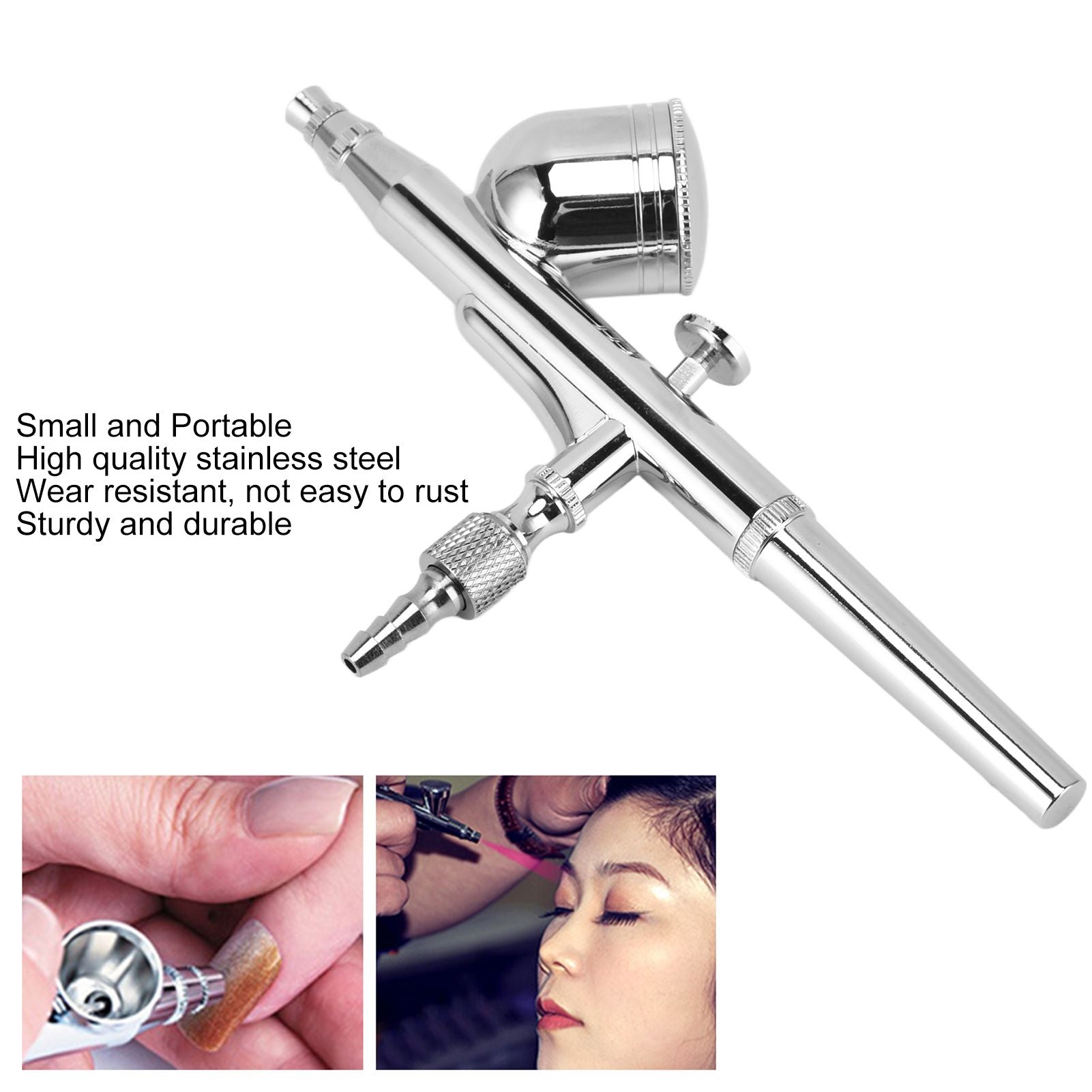 Airbrush Kit Stainless Steel Precise Dual Action Small Paint Spray Pen for Temporary Tattoo Cake V1294-YM0523-3114220024411