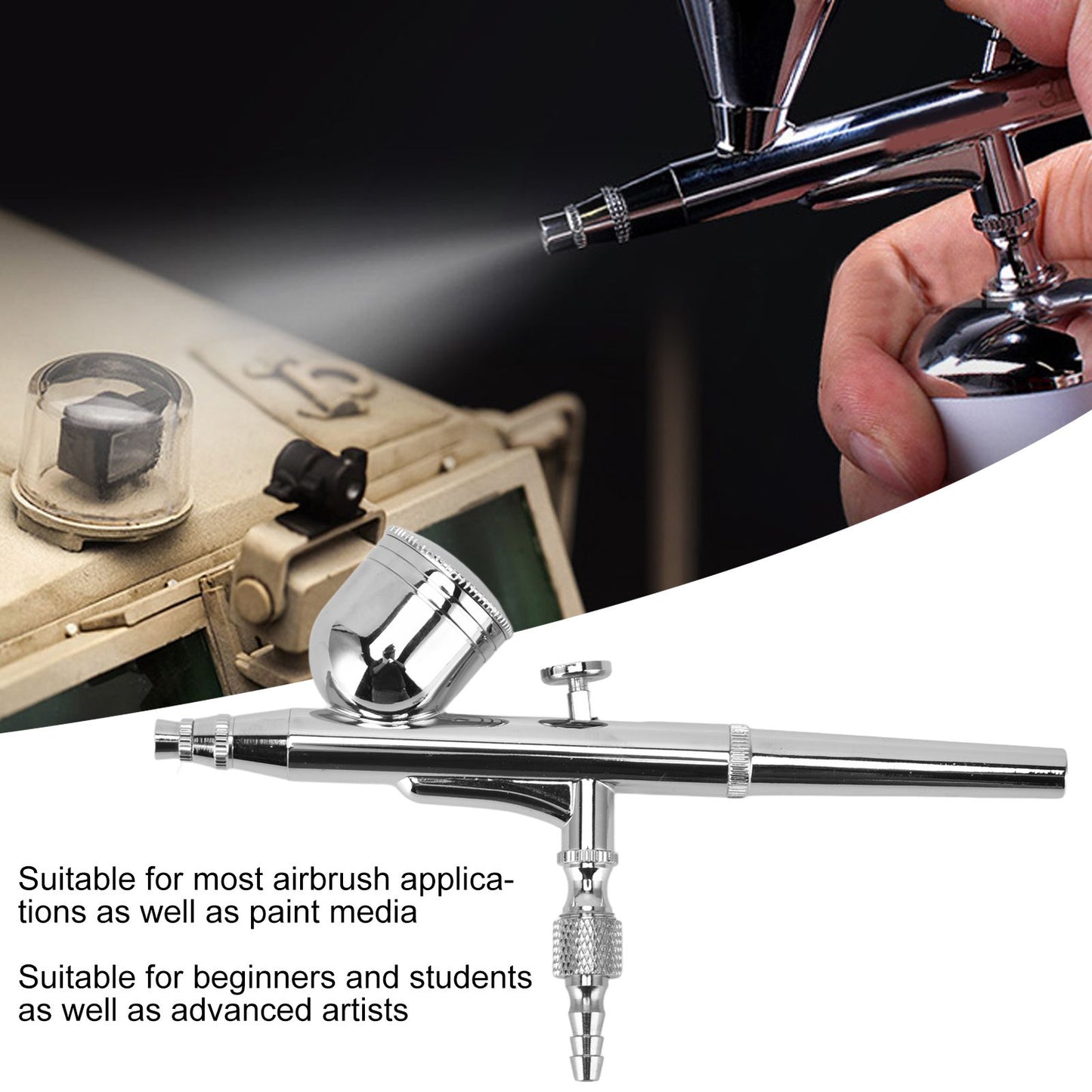 Airbrush Kit Stainless Steel Precise Dual Action Small Paint Spray Pen for Temporary Tattoo Cake V1294-YM0523-3114220024411